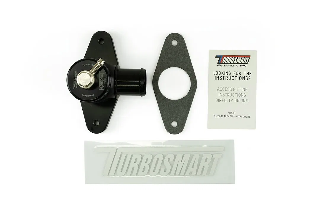 TS-0203-1209 – TURBOSMART Turbocharger Blow Off Valve, Recirculating Black Aluminum With Gasket/ Green Spring